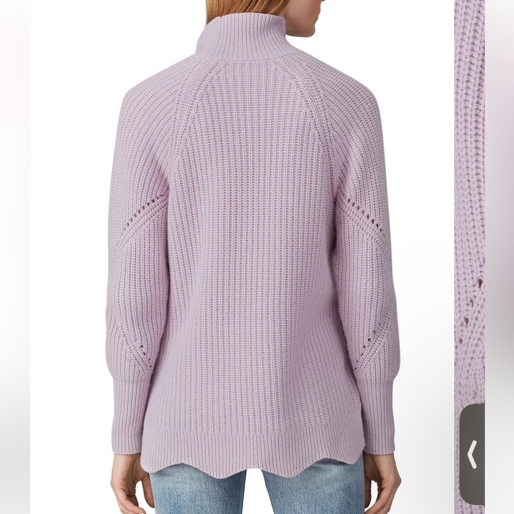 Rebecca Taylor basket-woven mock neck Lavender Knit Women's Sweater - Picture 4 of 9